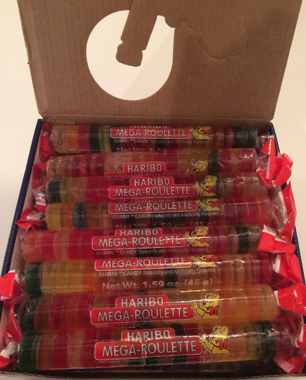 HARIBO Mega-Roulette portable snack fits lunchboxes and bags.