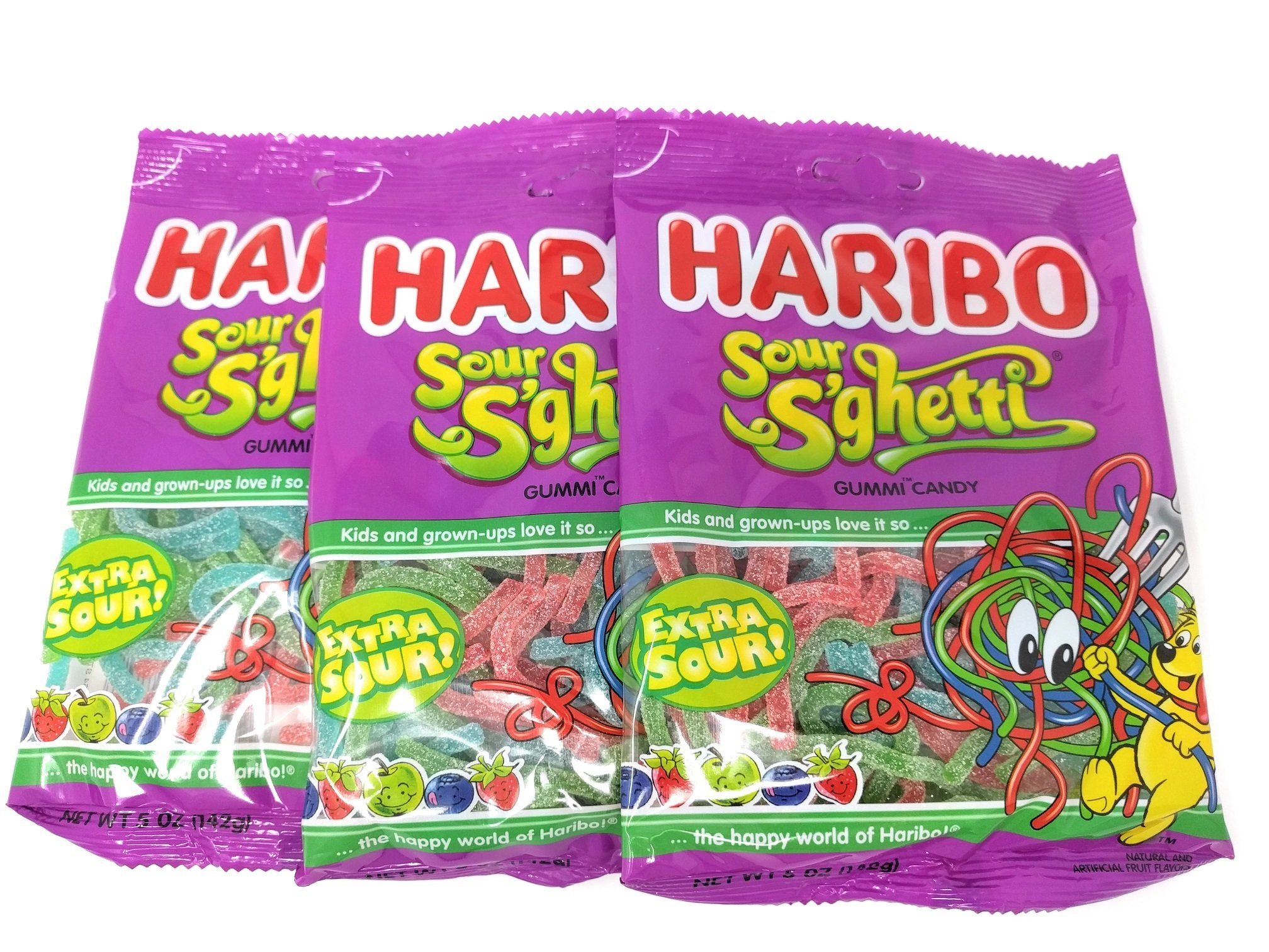 Haribo Sour Spaghetti 3-pack bundle for sharing at parties