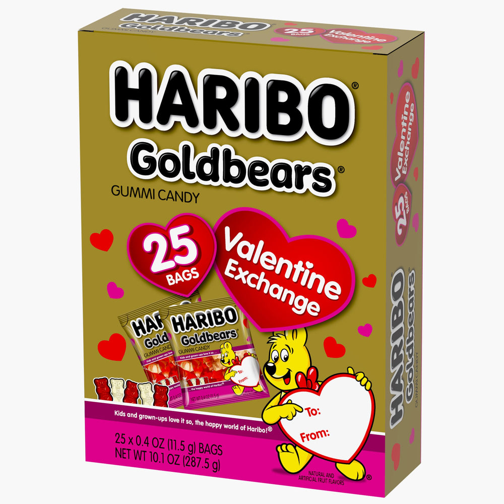 Haribo Goldbears Valentine edition red-white pack ideal for gifting.