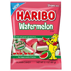 Haribo Watermelon 3.1 oz bag, chewy gummies ready to share