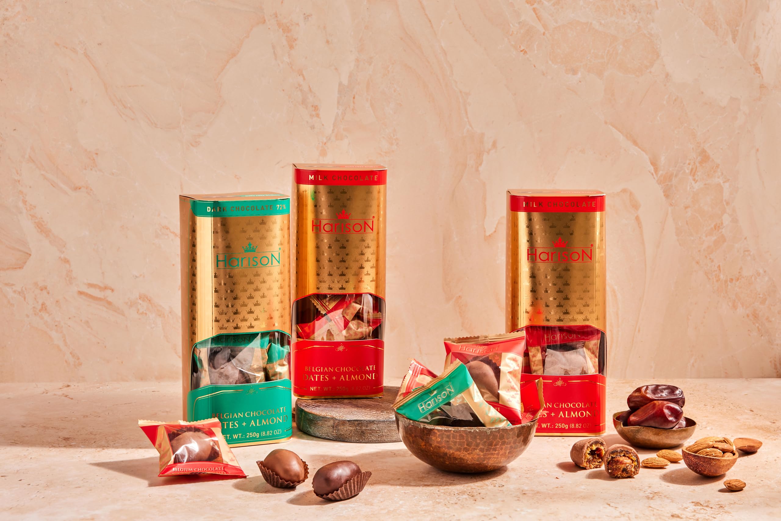 HARISON Dubai-made gourmet dates, ideal gift-ready snack for special occasions.