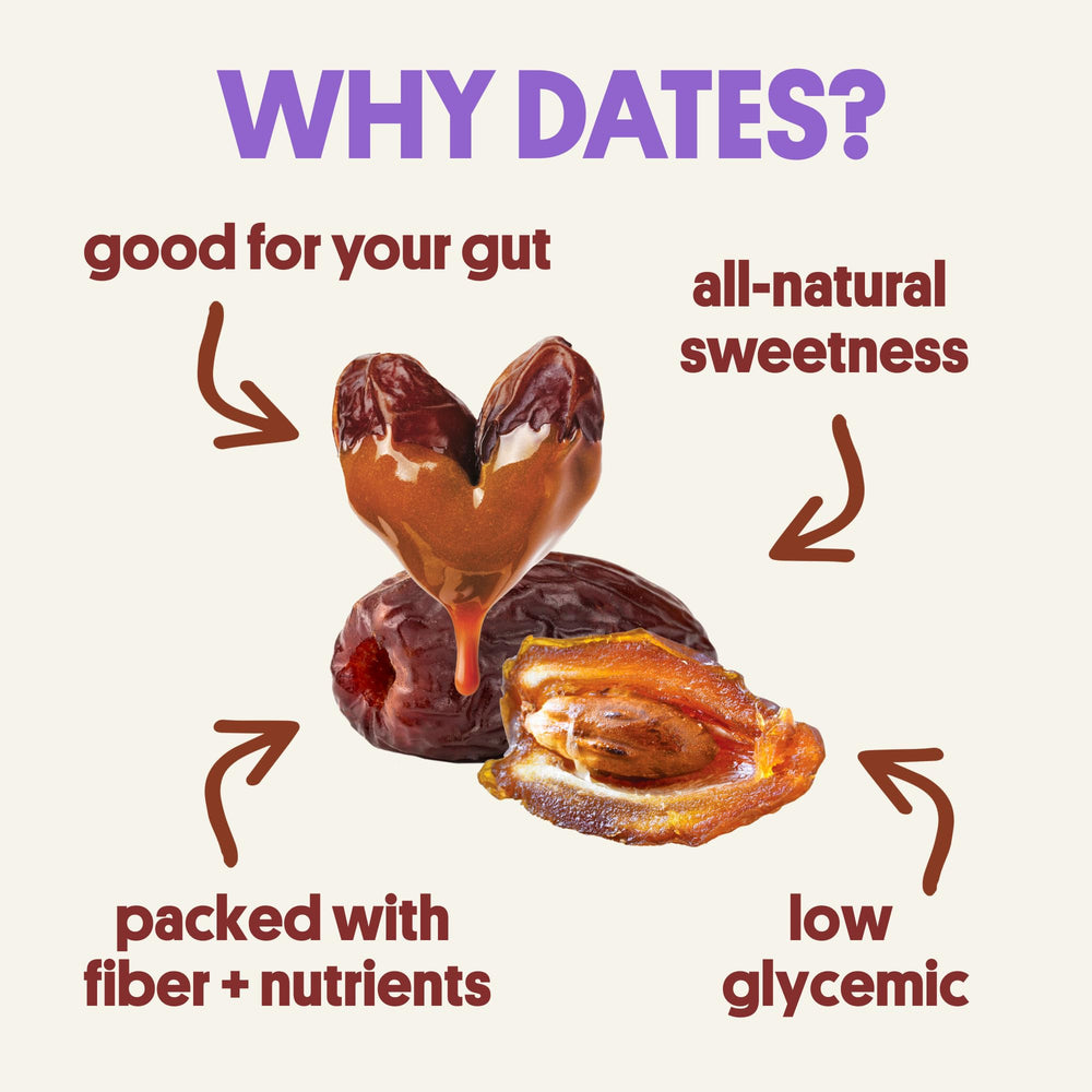 Harken Lil’ Ones Date Caramel Closeup highlighting fiber-rich sweetness.