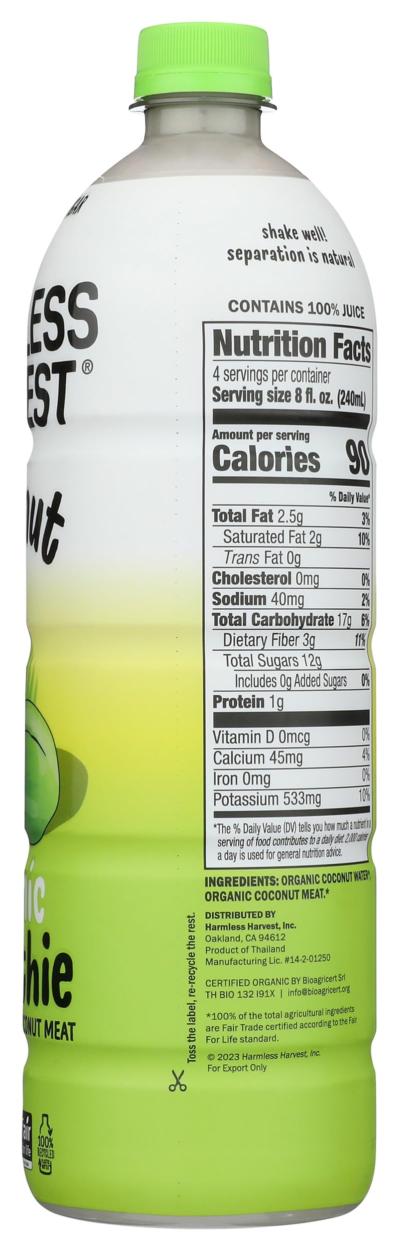 Harmless Harvest Organic Original Coconut Smoothie dairy-free option for quick nutrition.