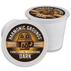 Harmonic Grounds dark roast mushroom coffee pod for rich, smooth Keurig brews