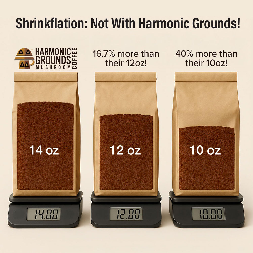Vacuum-packed Harmonic Grounds coffee bag preserving freshness and aroma