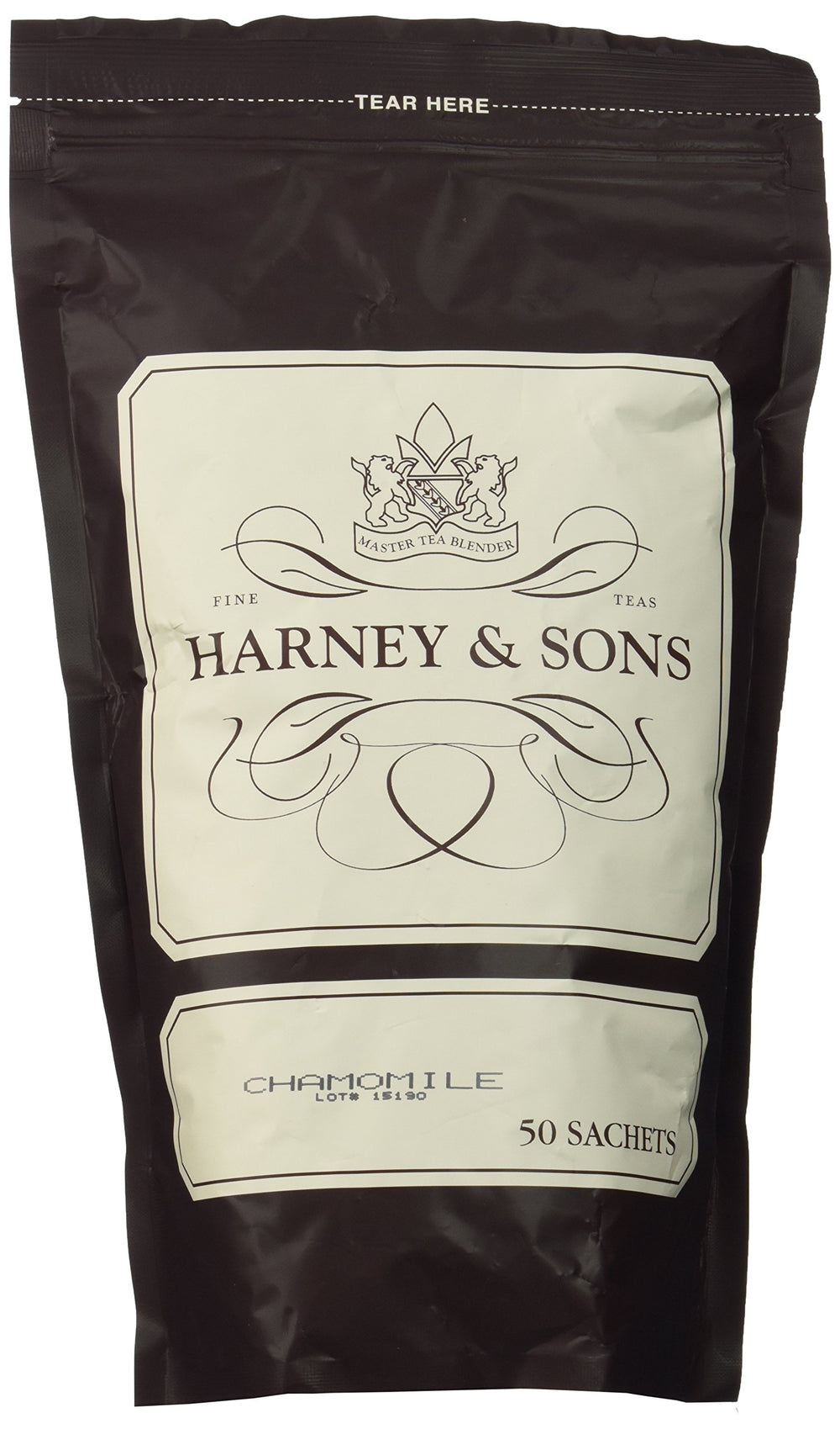 Harney & Sons Chamomile Tea bags showcase premium flavor.