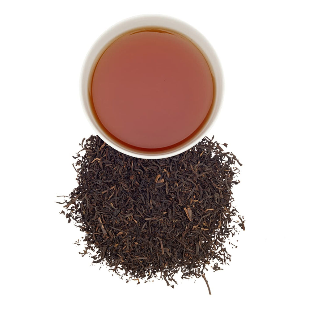 Brewing Decaf Ceylon in a cup as it steeps for rich flavor.