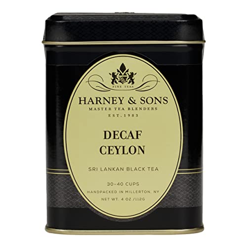 Measuring loose-leaf Decaf Ceylon for multiple cups with the 3 oz tin.