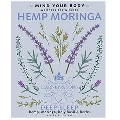 Harney and Sons Hemp Moringa Tea Blend ingredients for a wellness ritual.