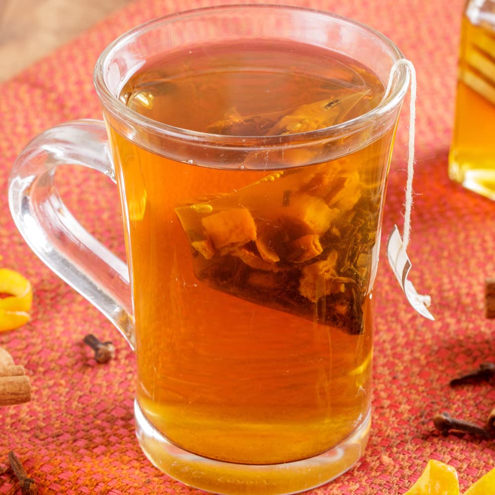 Harney & Sons Hot Cinnamon Spice leaves and cinnamon aroma rise from a steaming cup