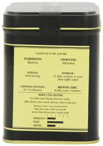 Harney and Sons Irish Breakfast Tea with milk for a smooth start