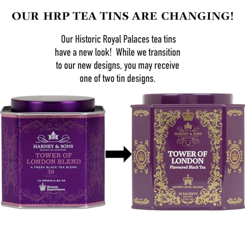 Harney & Sons Tower of London sachets arranged for quick, consistent brew.