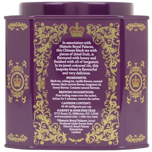 Harney & Sons Tower of London tea cup close-up with bergamot fruit notes.