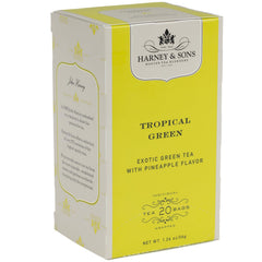 Harney & Sons Tropical Green tea bag with fruity pineapple notes for a bright start