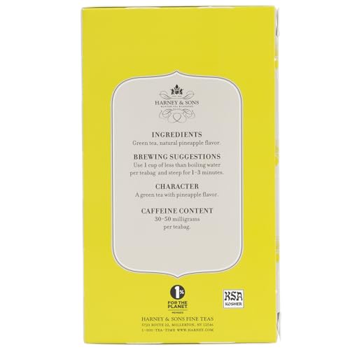 Brewing Harney & Sons Tropical Green tea in a cup reveals a smooth palate