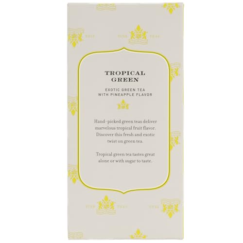 Iced Harney & Sons Tropical Green tea poured into a glass for refreshment