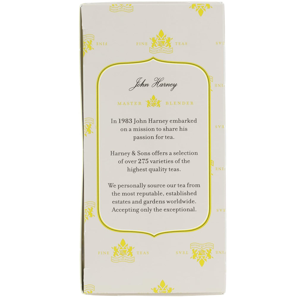 Harney & Sons Tropical Green tea steeped 1–3 minutes for bright flavor