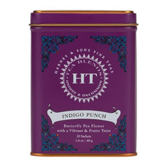 Harney & Sons Indigo Punch butterfly pea flower creates a vibrant, soothing cup.