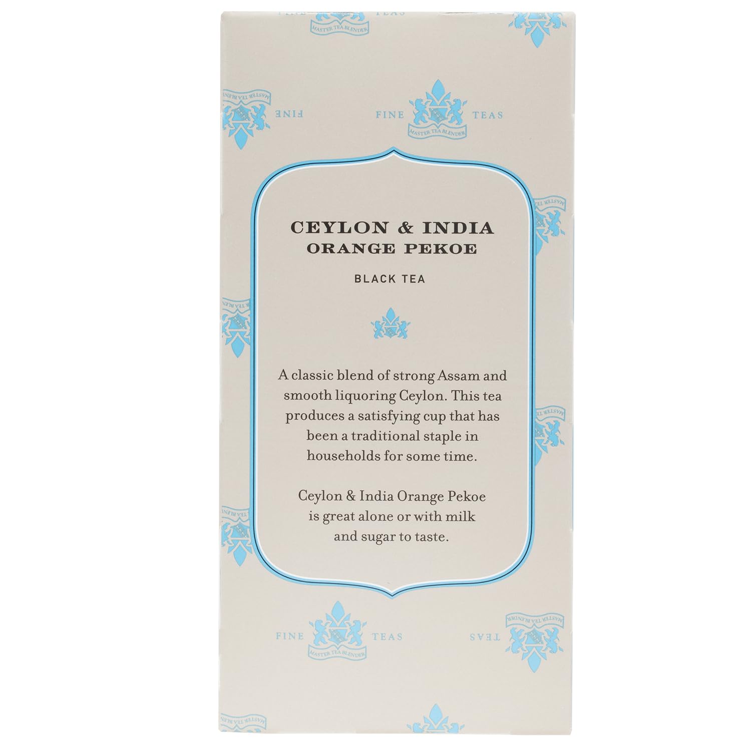 Harney & Sons Black Tea Orange Pekoe served with milk for a classic taste