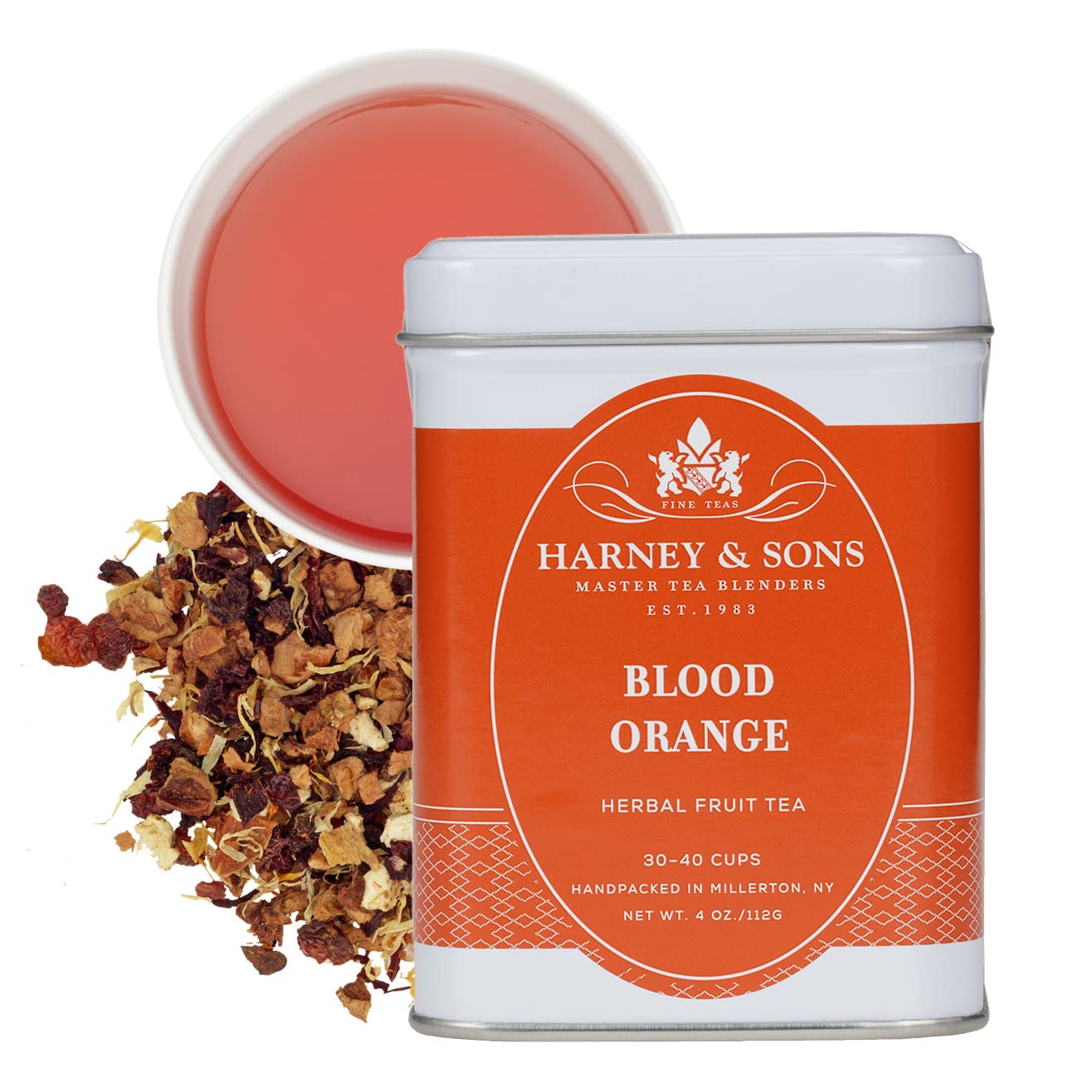 Harney & Sons Blood Orange Fruit Tea loose leaf blend with dried fruits