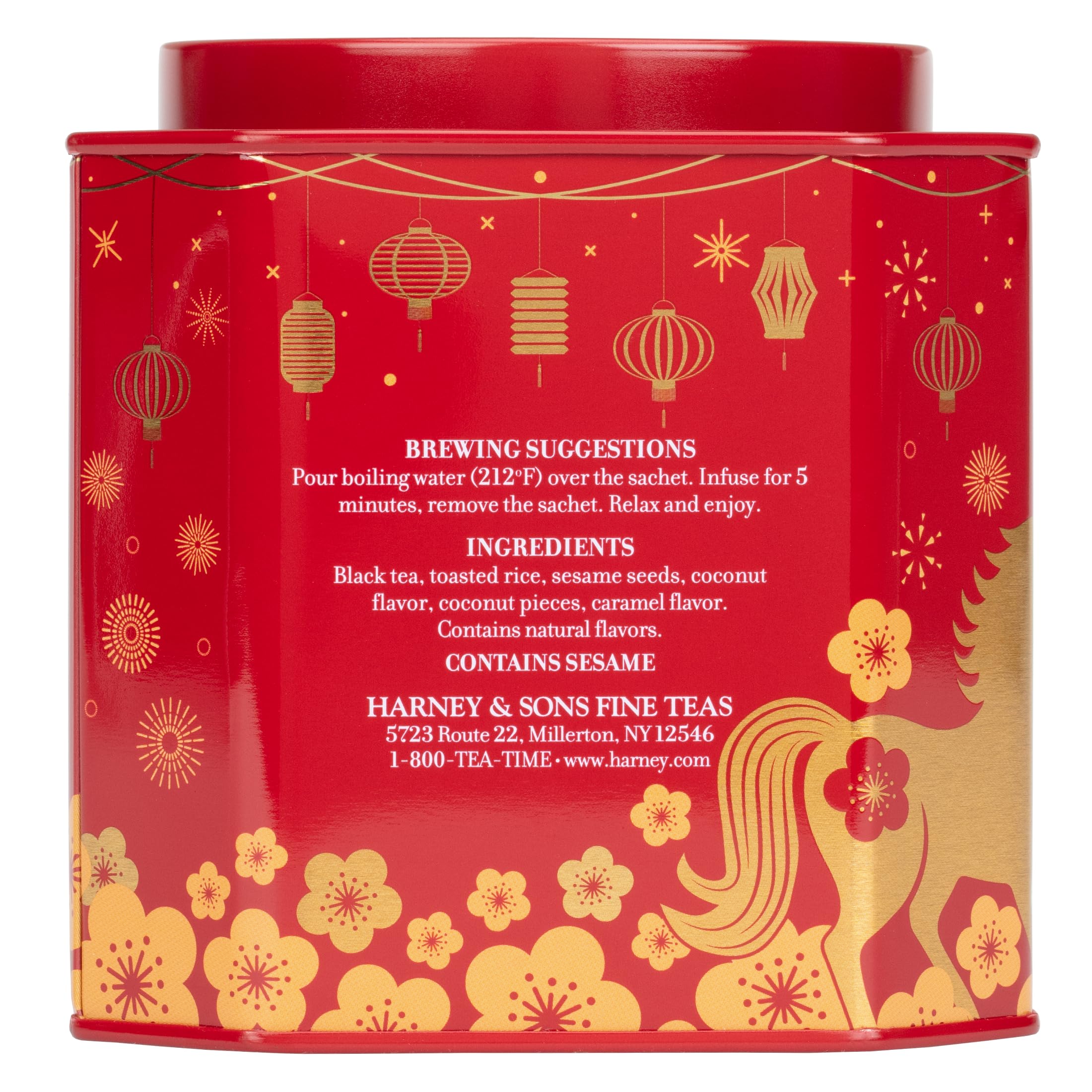 Harney & Sons caramel sesame coconut flavor notes for cozy sips
