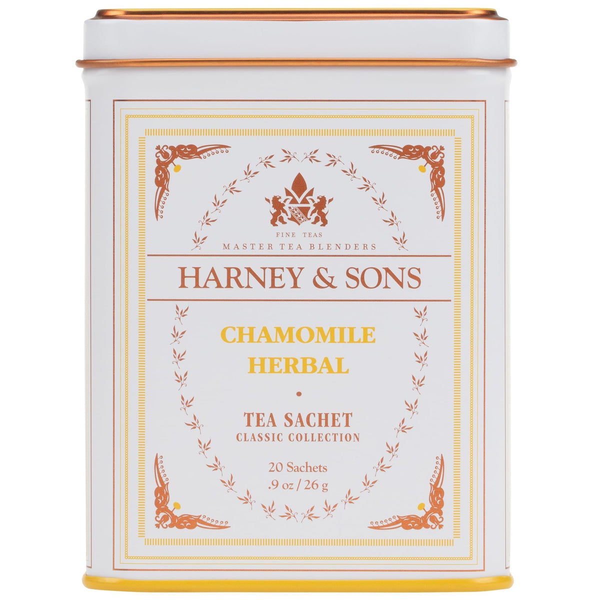 Harney & Sons Chamomile classic tin with 20 sachets for a soothing cup.
