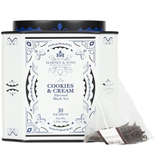 A cup of Harney & Sons Cookies & Cream tea steeping invites cozy rituals