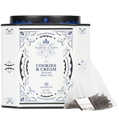 A cup of Harney & Sons Cookies & Cream tea steeping invites cozy rituals