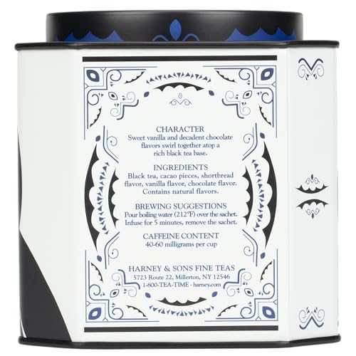 Sachets of Harney & Sons Cookies & Cream brew quickly with rich flavor