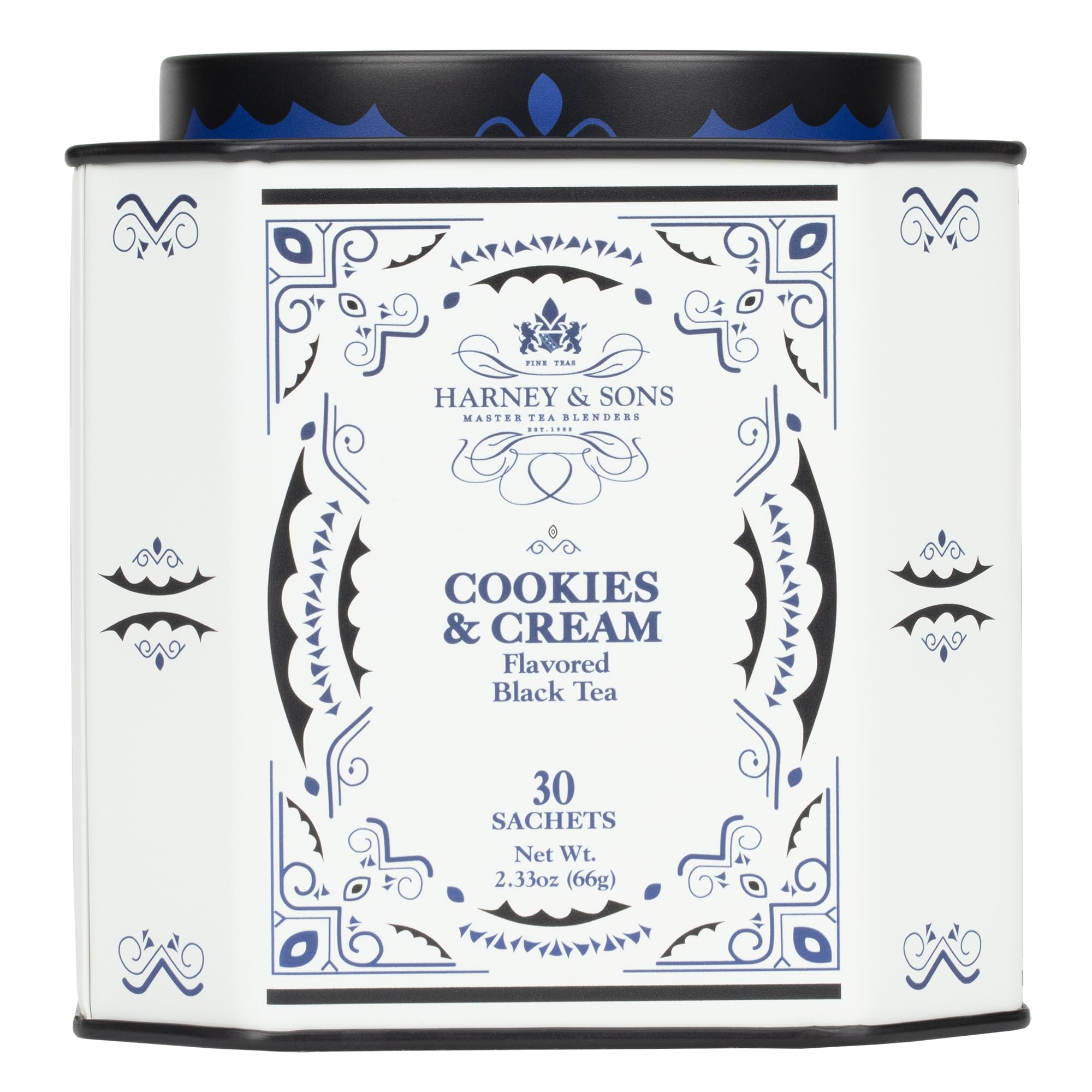 Harney & Sons Cookies & Cream tea tin promotes indulgent, comforting moments