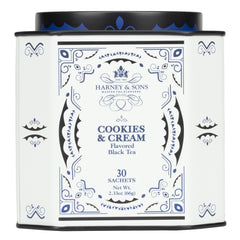 Harney & Sons Cookies & Cream tea tin promotes indulgent, comforting moments