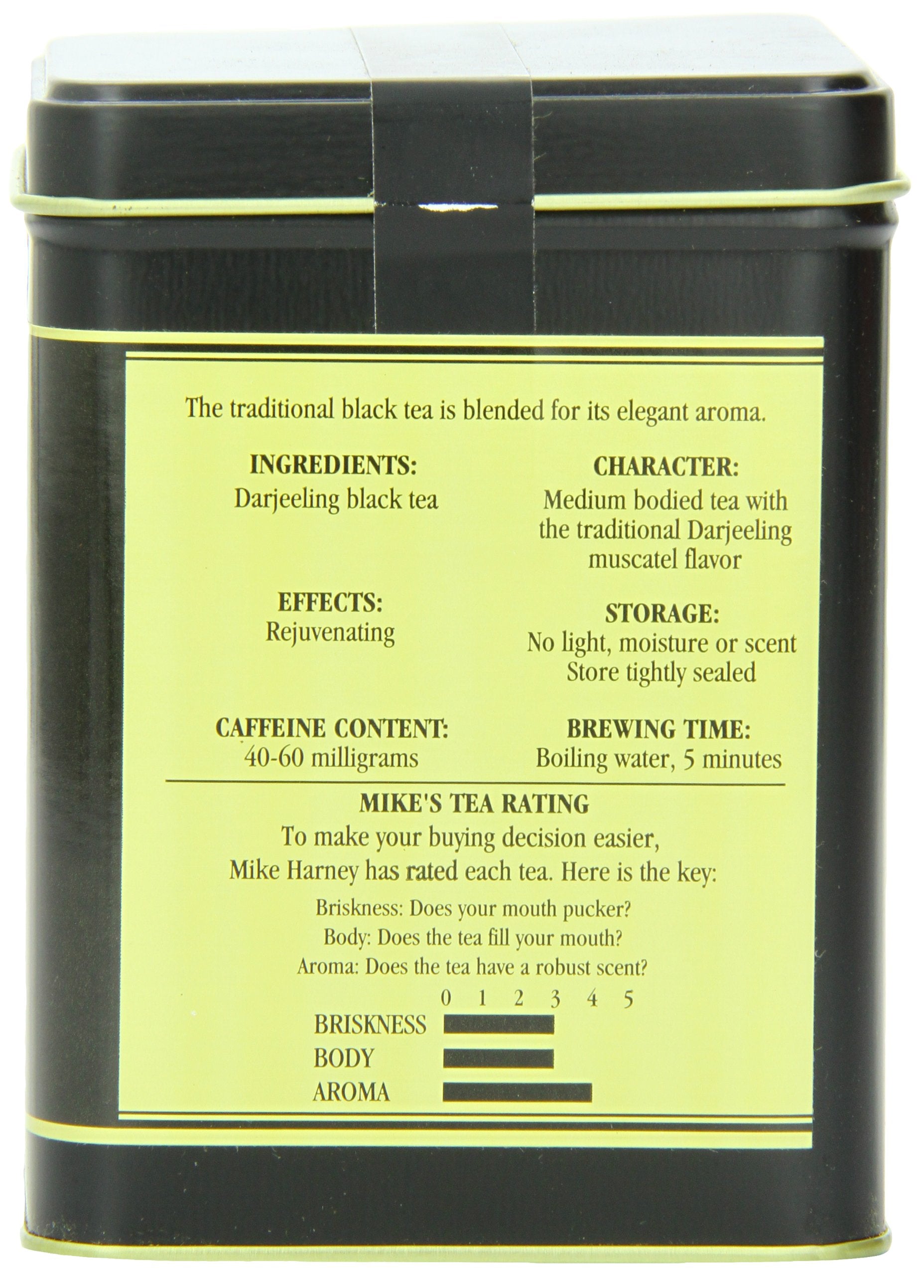 Harney & Sons Darjeeling loose-leaf in infuser, ready for a light, fragrant cup.