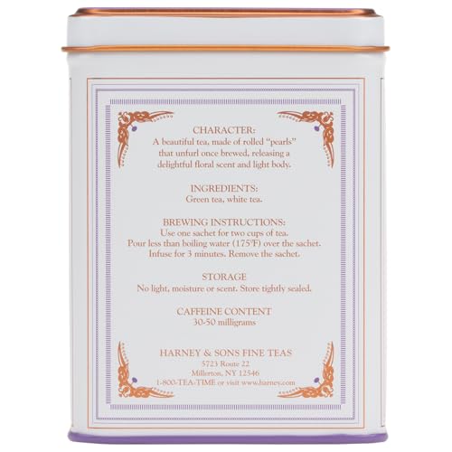 Dragon Pearl Jasmine tea sachet close-up releasing floral notes.