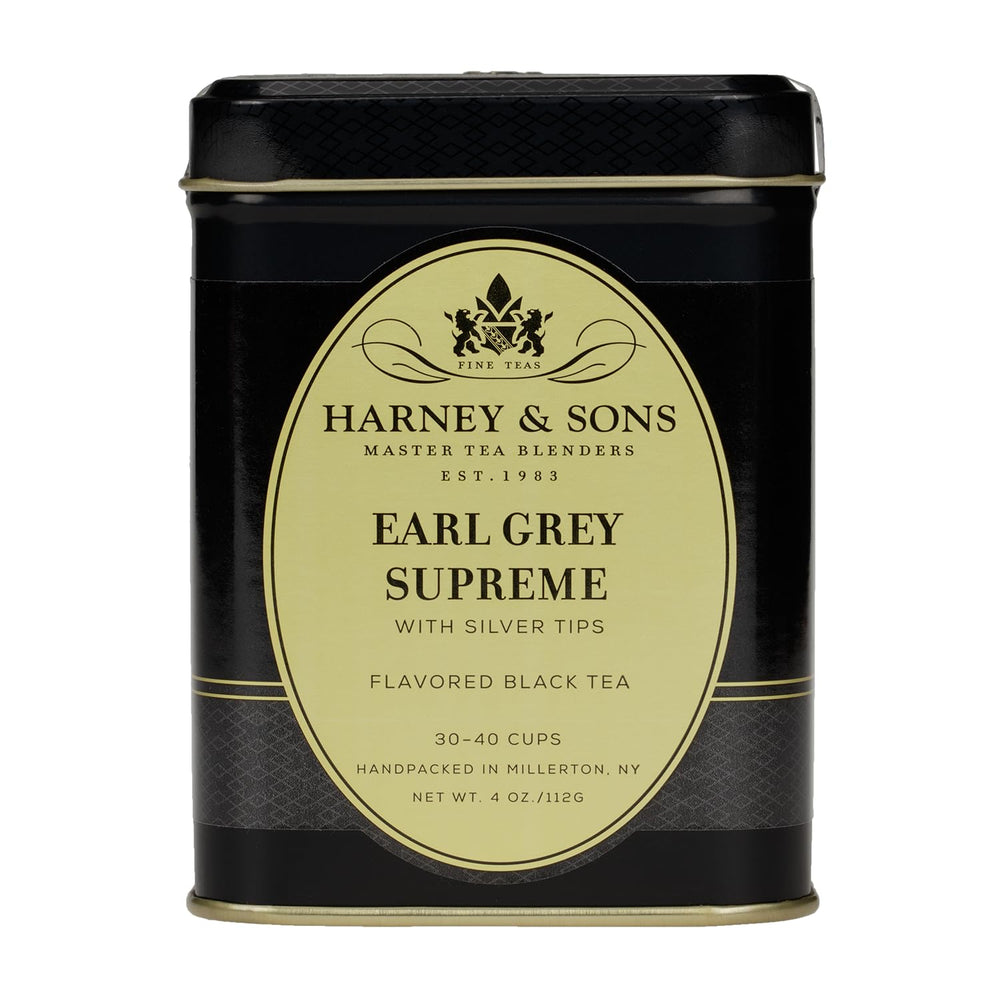 Harney & Sons Earl Grey Supreme with Silver Tips tea bundle for refined bergamot sipping.