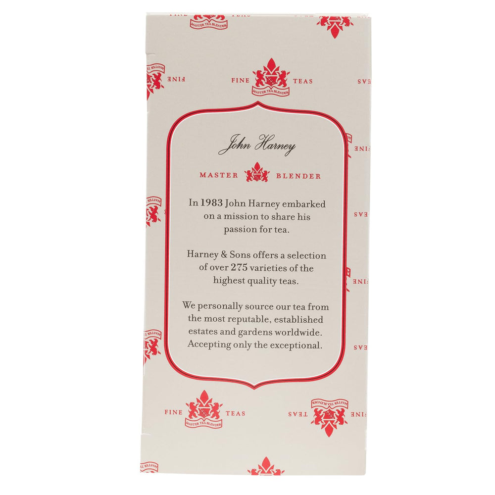 1% for the Planet badge on Harney & Sons packaging supports sustainability.