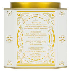 Harney & Sons Gingerbread Tea with ginger root and cinnamon — close-up flavor notes.