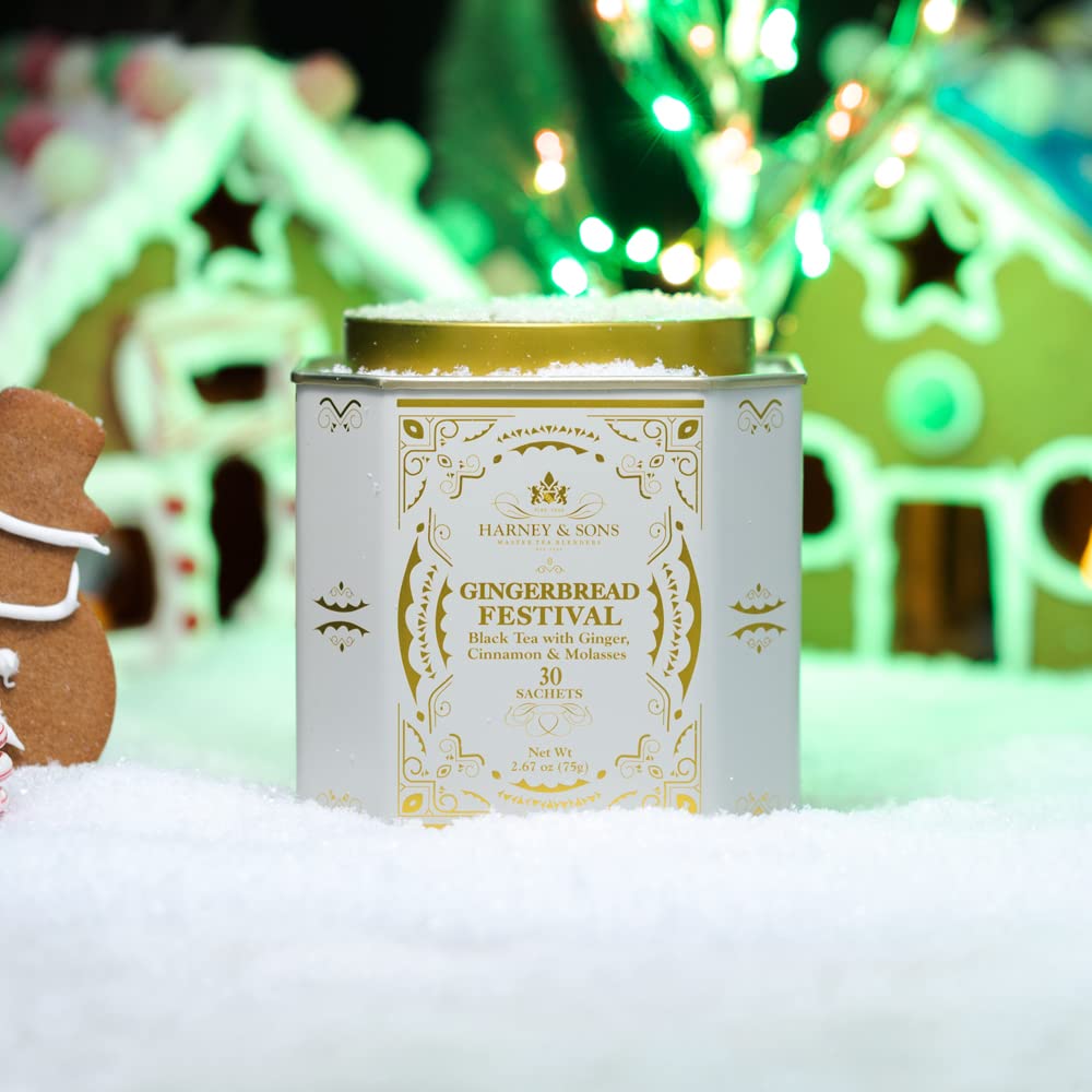 Harney & Sons Gingerbread Tea vanilla and cloves hint — cozy evenings.