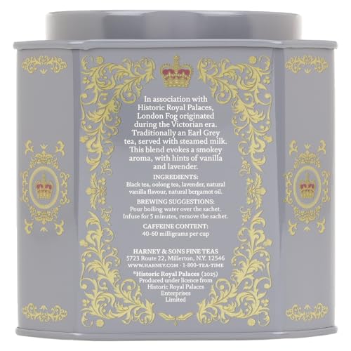 Historic Royal Palaces collection branding on Harney & Sons display.