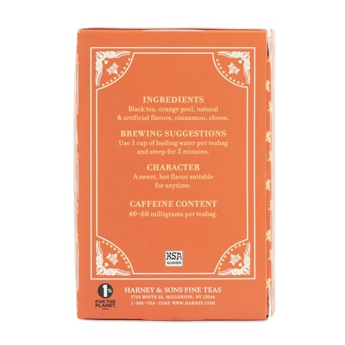 Harney & Sons Hot Cinnamon Spice box, 40-teabag bundle, convenient for travel.