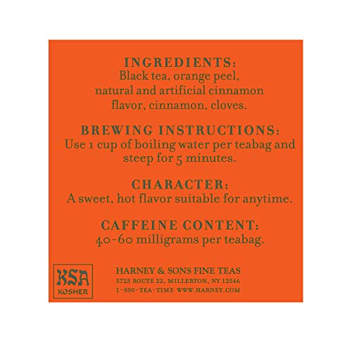 Harney & Sons Hot Cinnamon Spice 50-teabag box for convenient daily use