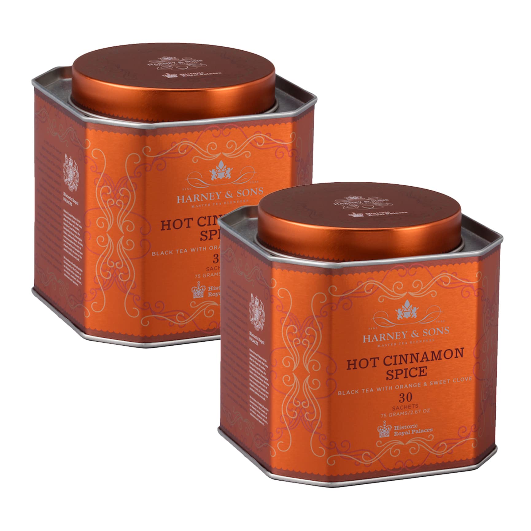 Harney & Sons Hot Cinnamon Spice tea bags pack—bold flavor for cozy moments