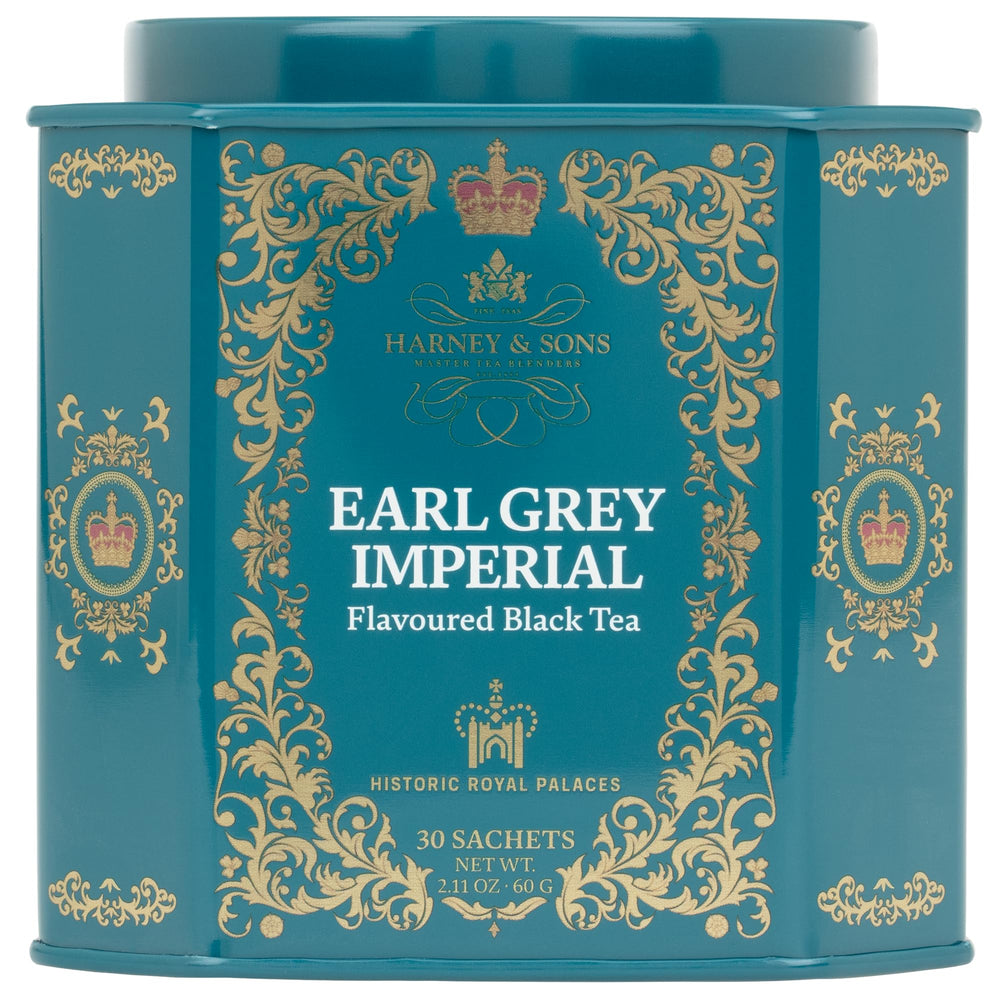Harney & Sons HRP Earl Grey Imperial tin design for gifting and collection.