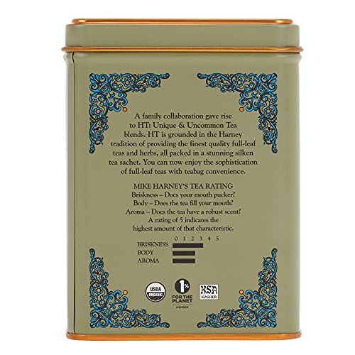 Harney and Sons HT Organic Ginger Turmeric Tea iced glass with vibrant color