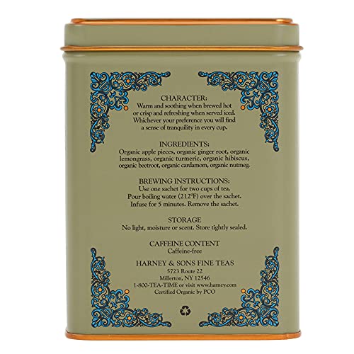 Harney and Sons HT Organic Ginger Turmeric Tea ingredients apple beetroot lemongrass