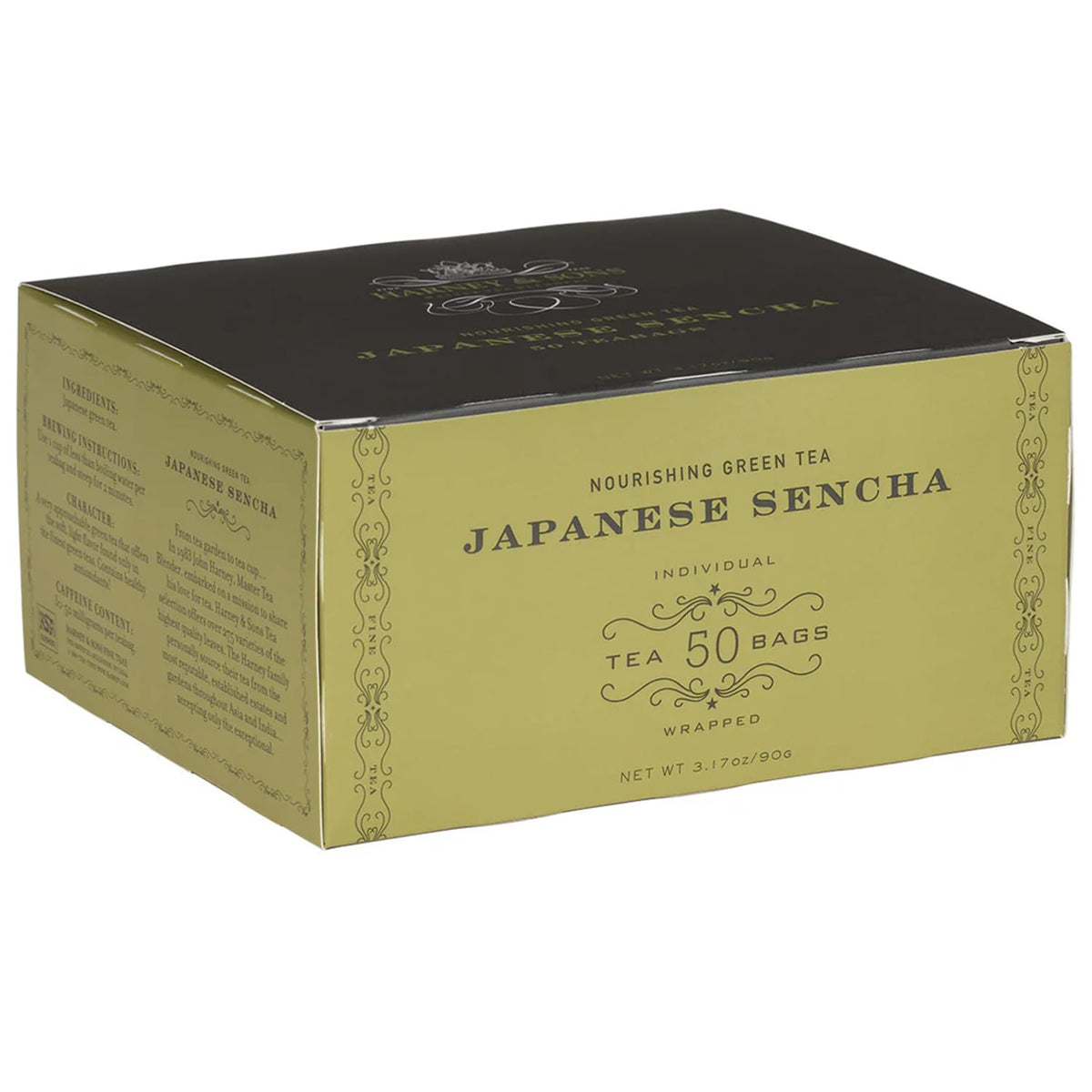 Harney & Sons Japanese Sencha tea bags in a box for easy daily preparation.