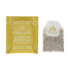 Harney & Sons Lemon Herbal Tea cup: hot citrus notes ideal for a relaxing evening.