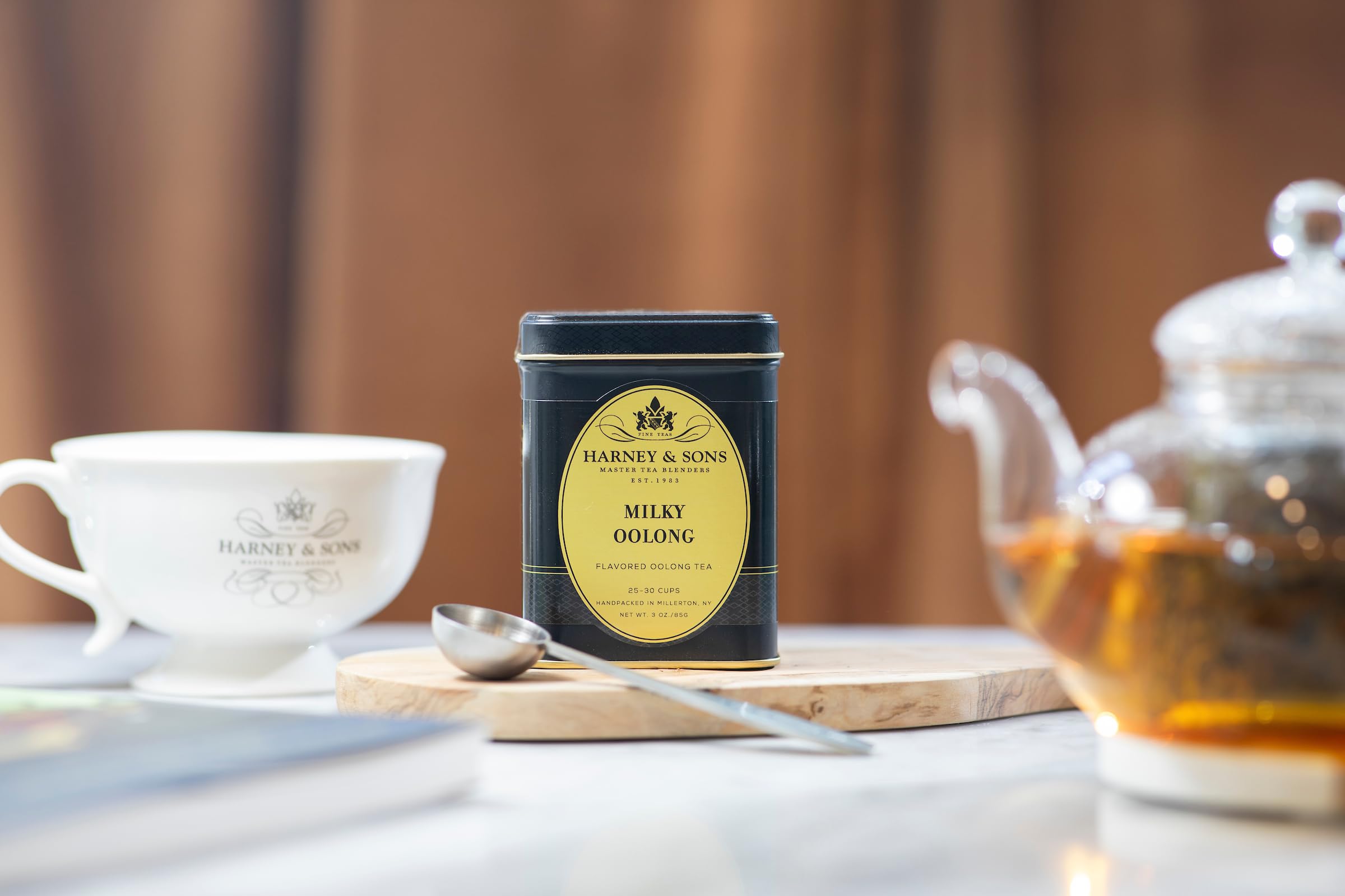 Harney & Sons Milky Oolong cup steeped shows inviting aroma for a relaxing afternoon