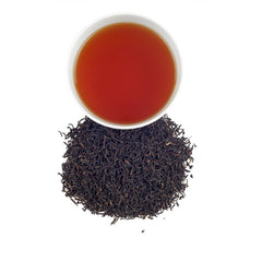 Harney & Sons Organic Assam loose leaf tea with golden tips signals quality and aroma.
