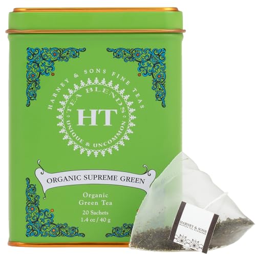 Harney & Sons Organic Supreme Green sachets offer a fast, fresh cup.