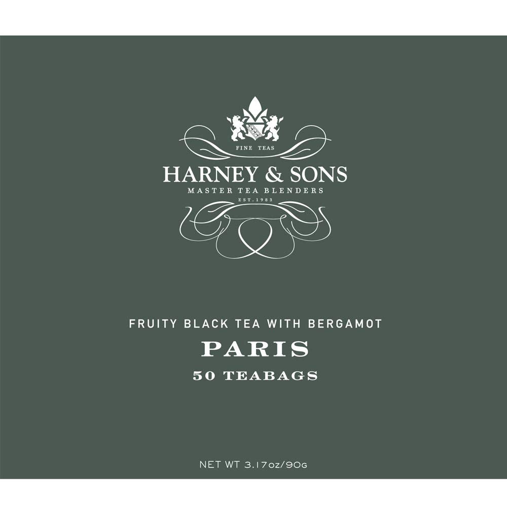 Harney & Sons Paris Black Tea reveals bergamot, vanilla, and caramel notes in every sip.